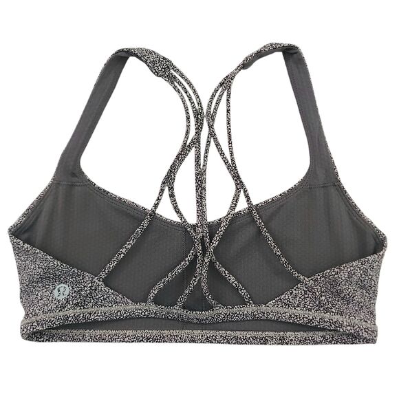 Lululemon Free To Be Serena Bra Womens 6 Gray Chakra Print Strappy Athletic Yoga - Picture 5 of 10